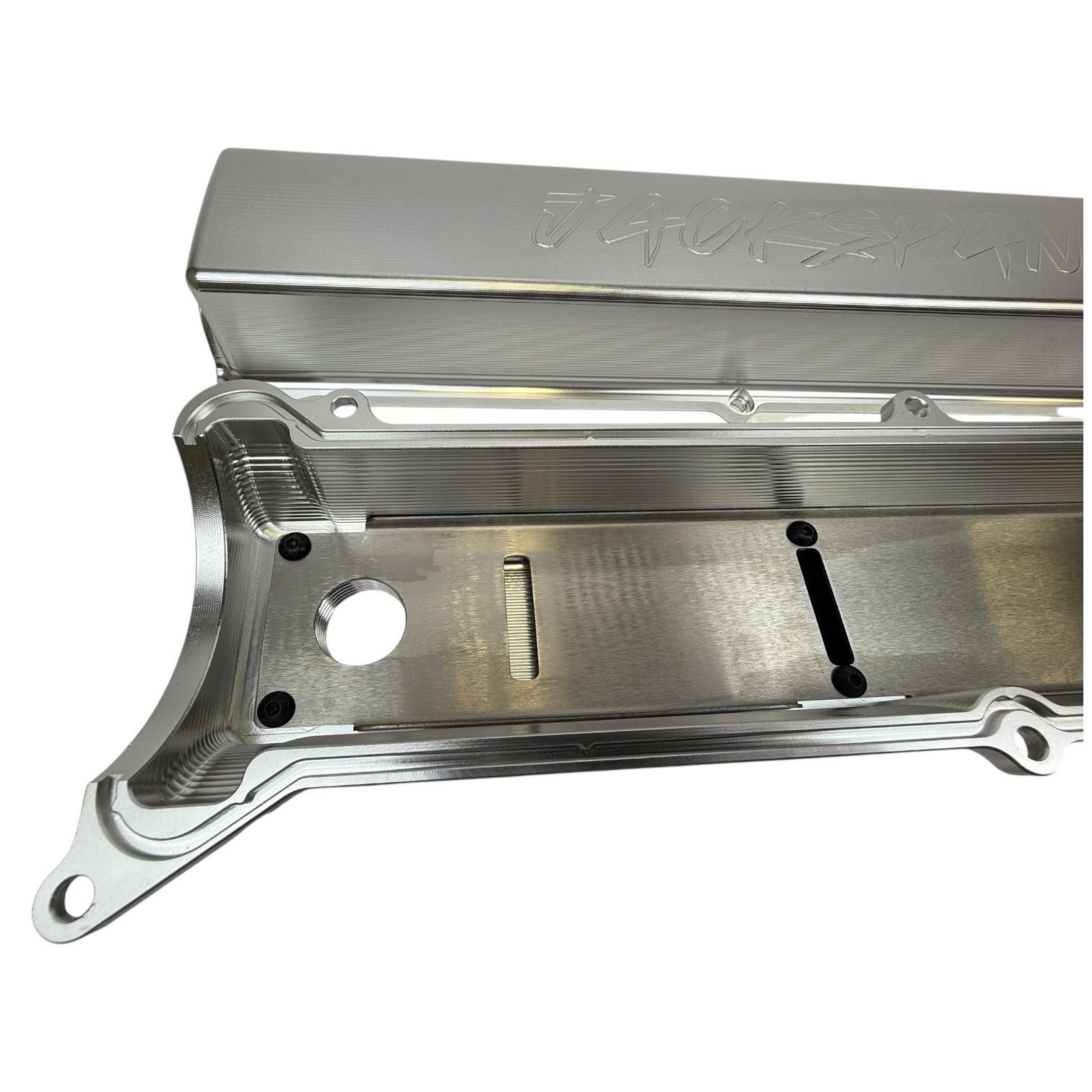 Toyota Supra 2JZGTE VVTI billet valve covers with anodized oil cap and bolts, engine parts from JackSpania Racing.