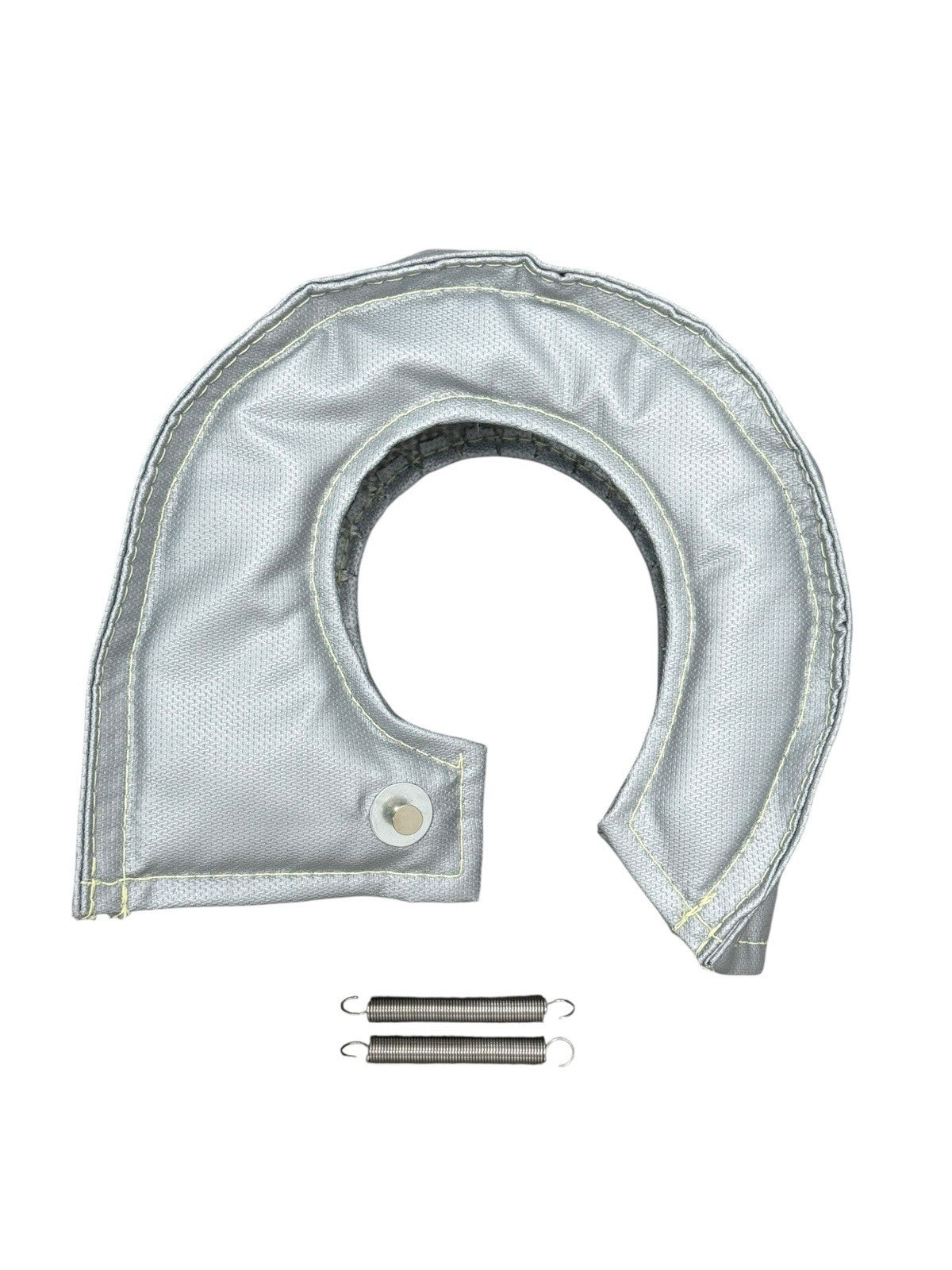 JackSpania Racing T3 T4 silver fiberglass turbo blanket heat shield covering turbocharger for engine parts.