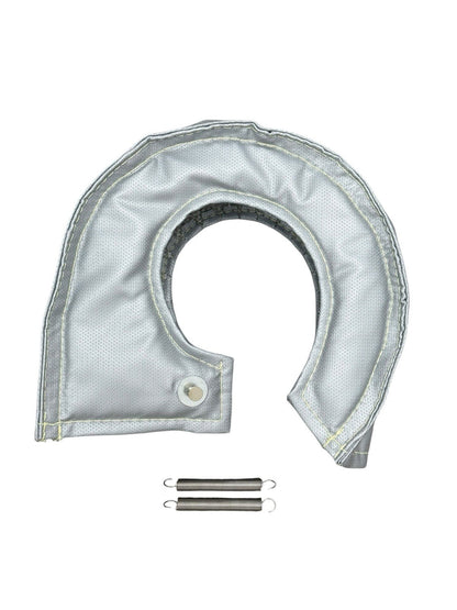 JackSpania Racing T3 T4 silver fiberglass turbo blanket heat shield covering turbocharger for engine parts.
