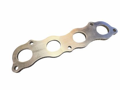 Steel K Series exhaust header flange from JackSpania Racing, 1/2-inch thick port turbo manifold flange with detailed machining