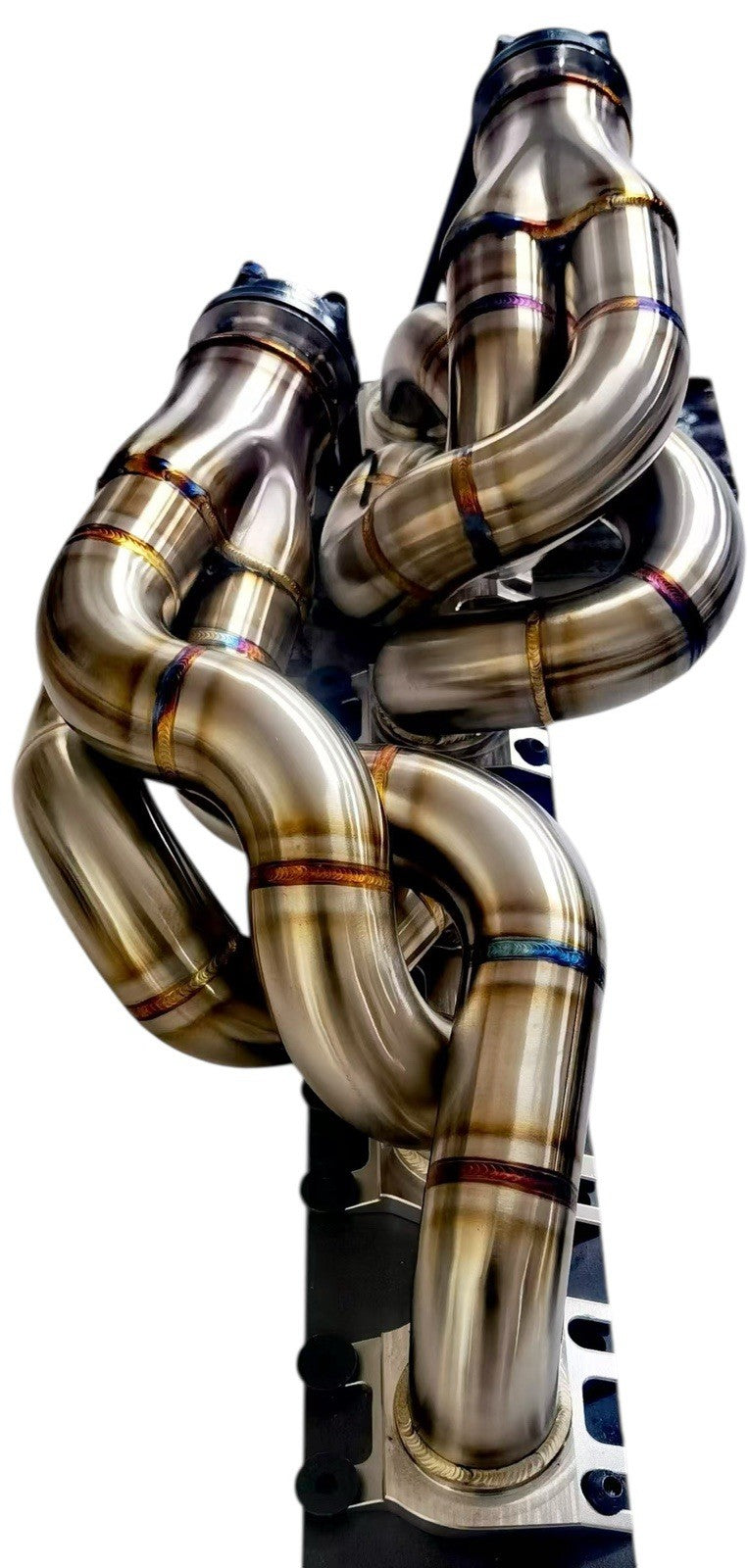 JackSpania Racing Lamborghini Aventador LP700 LP720 LP740 SV LP750 F1 exhaust header showing equal length metal pipes and polished finish.