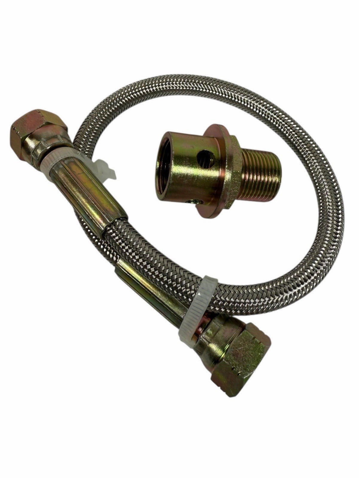 JackSpania Racing Honda Acura LS B20 oil supply line adapter plate for engine oil flow conversion, shown on engine parts.