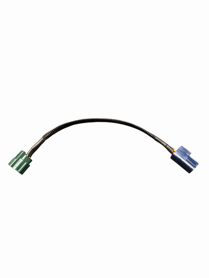 Pair of JackSpania Racing O2 harness extensions for Nissan 350Z and Infiniti G35 VQ35DE engine sensors, shown with connectors.
