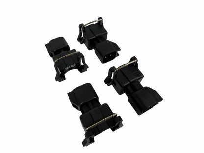 JackSpania Racing EV6 to EV1 fuel injector adapter harness with quick connector for LS1, LS2, LS3, LSX, and LT1 engines.