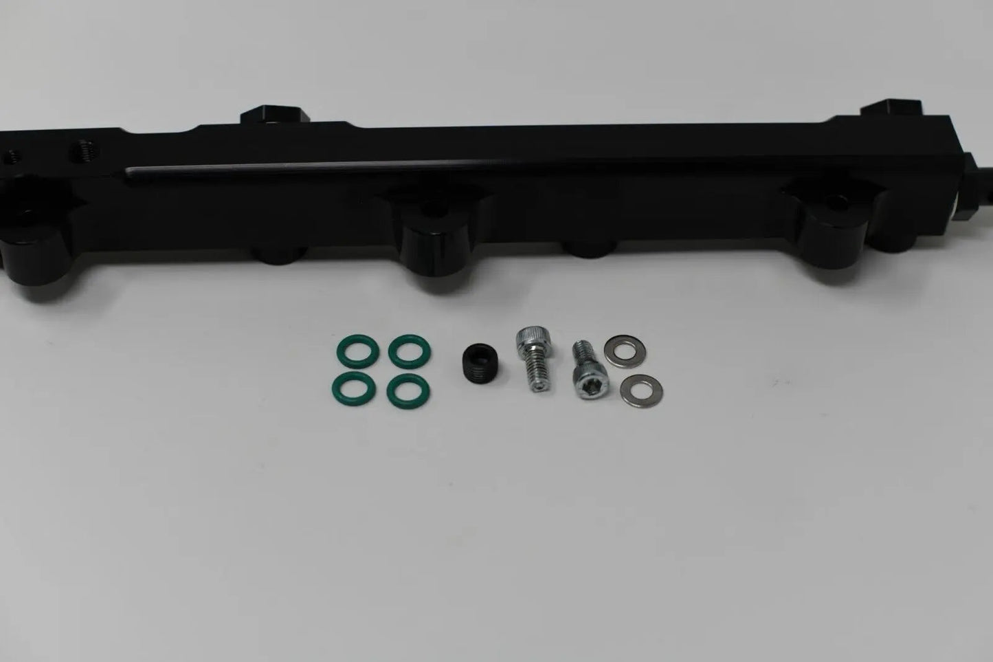 Jack Spania Racing H F Series high flow fuel rail for Honda Prelude H22 H23 and Accord F22 engine parts, metal with mounting brackets.