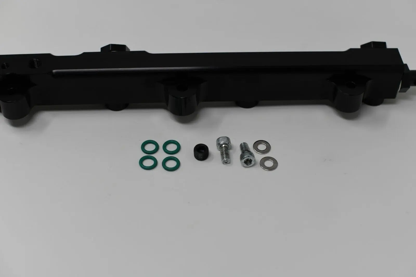 Jack Spania Racing H F Series high flow fuel rail for Honda Prelude H22 H23 and Accord F22 engine parts, metal with mounting brackets.