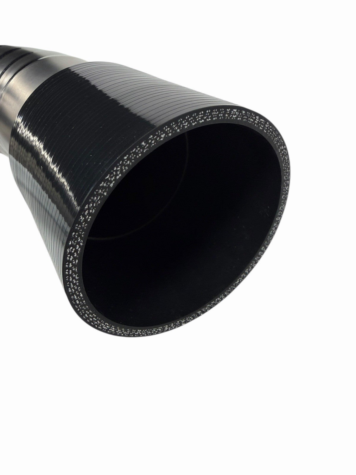 JackSpania Racing B D H Series 3-inch titanium pie cut cold air intake pipe for EG EK DC engine, showcasing the polished metal finish.