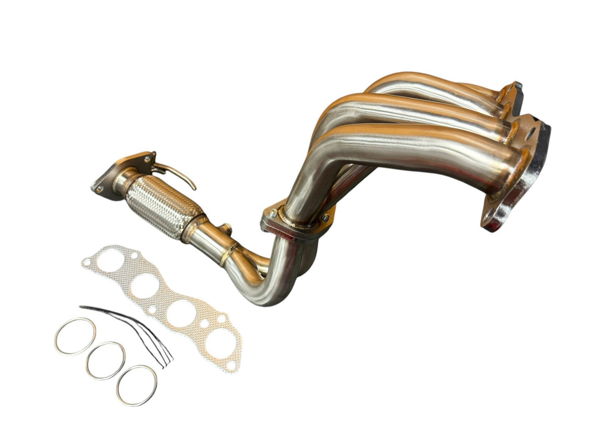Stainless steel header for 2003-2007 Honda Accord LX 2.4L K24 engine, exhaust part by JackSpania Racing, with polished metal finish