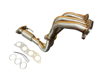 Stainless steel header for 2003-2007 Honda Accord LX 2.4L K24 engine, exhaust part by JackSpania Racing, with polished metal finish