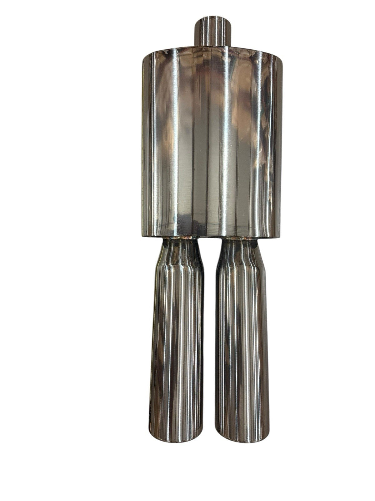 JackSpania Racing 2.5-inch Fireball Mega Blastpipe muffler with polished dual tips and VIP tip design for exhaust enhancement.