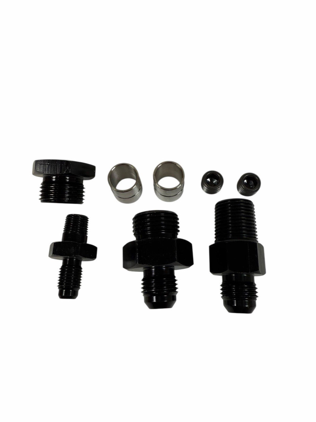 JackSpania Racing Honda Acura LS B20 oil supply line adapter plate for engine customization and conversion.
