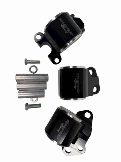JackSpania Racing B D Series solid engine mount for Honda Acura EG 92-95 Civic Integra DC2, showing the sturdy metal construction.