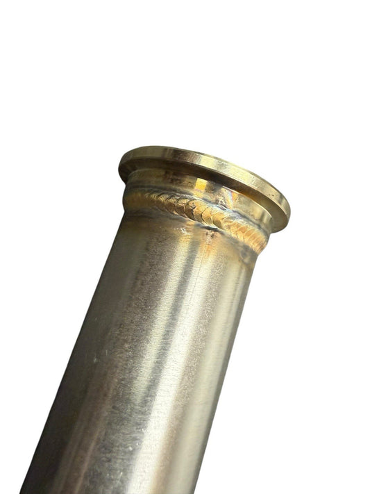 38mm SS304 stainless steel wastegate dump tube for exhaust systems, compatible with TiAL fitment, by JackSpania Racing.