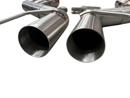 Stainless steel axle back delete muffler for Chevy Camaro SS ZL1 V8 2016-2023, part of JackSpania Racing exhaust parts lineup.