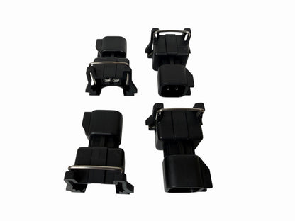 JackSpania Racing EV6 to EV1 fuel injector adapter harness for LS1, LS2, LS3, LSX, LT1 engines, with quick connector design.