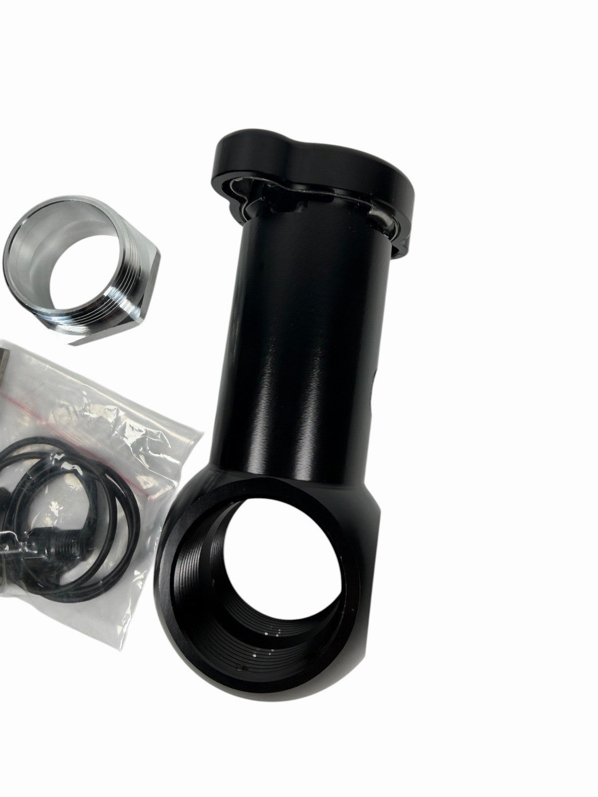 JackSpania Racing billet 1/8 NPT ports universal 16AN -20AN raised inline filler neck cap, CNC machined, 1.5-inch engine part