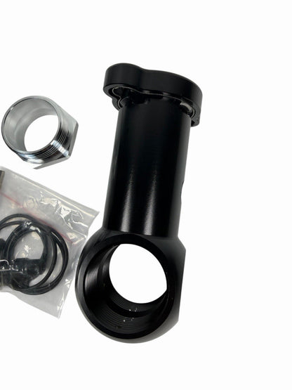 JackSpania Racing billet 1/8 NPT ports universal 16AN -20AN raised inline filler neck cap, CNC machined, 1.5-inch engine part