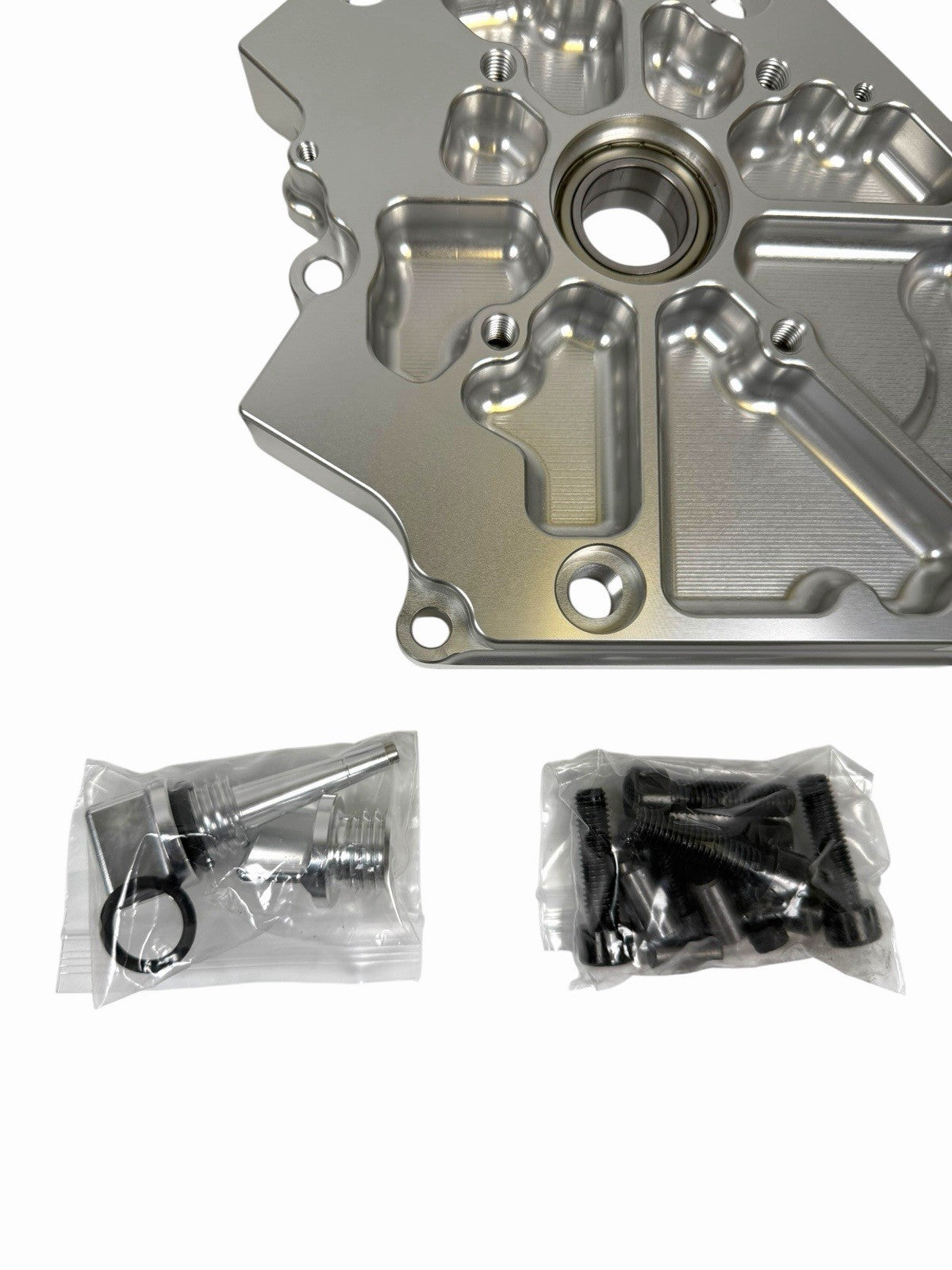 JackSpania Racing billet side cover with dual bearings for GX200 Predator Hemi engines and Tillotson 212 224 engine parts.