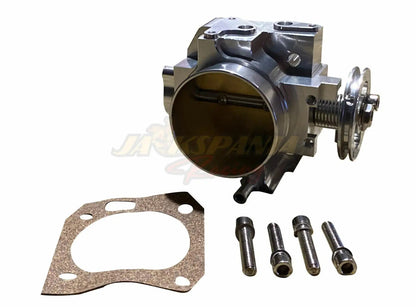 Jack Spania Racing K Series K20/K24 billet intake manifold throttle body with 70mm throttle and Type S TPS IAC for engine performance.