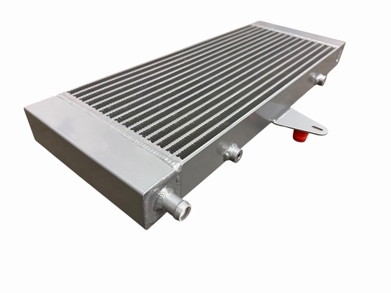 JackSpania Racing VR30 heat exchanger upgrade for 2016+ Infiniti Q50 Q60 3.0T Red Sport engine parts, showcasing the sleek metallic component.