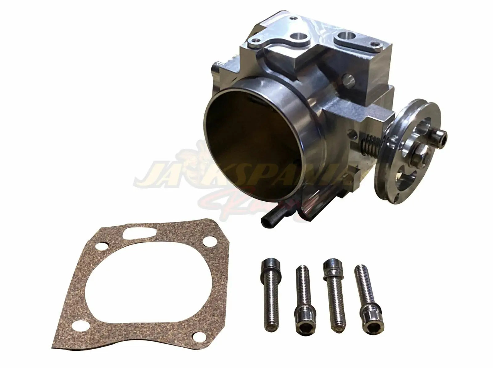 Jack Spania Racing K Series K20 K24 billet intake manifold throttle body with 70mm throttle, Type S TPS, and IAC for engine performance.