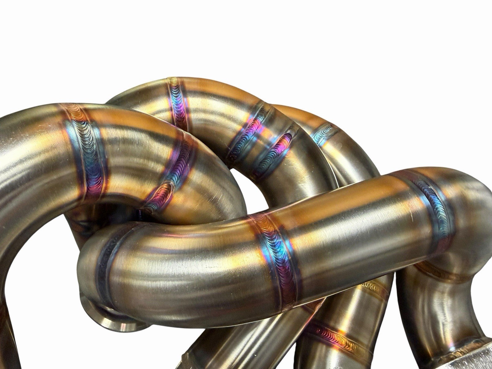 316SS tubular turbo manifold for Evo 7-9 with 44mm wastegate, V-band connection, compatible with Garrett G25 G30 turbo by JackSpania Racing