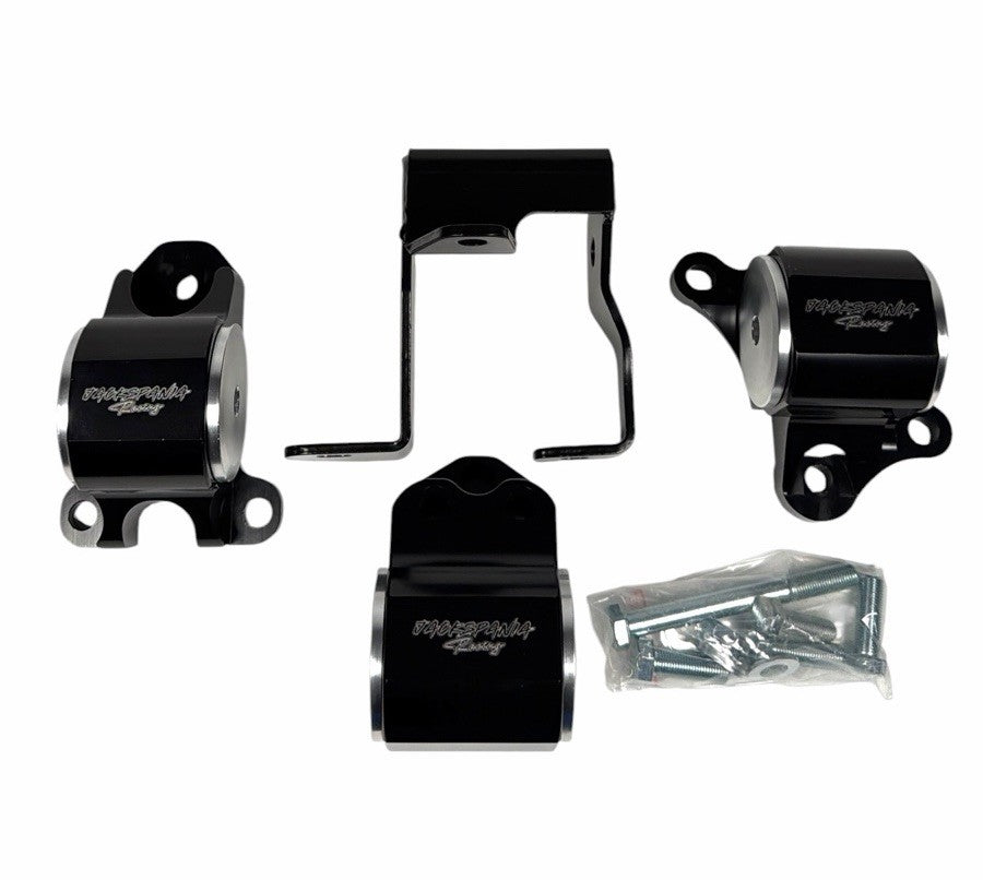 CNC solid engine mount for Honda EK Civic B16 B18 B20, JackSpania Racing B D Series engine parts in black metal
