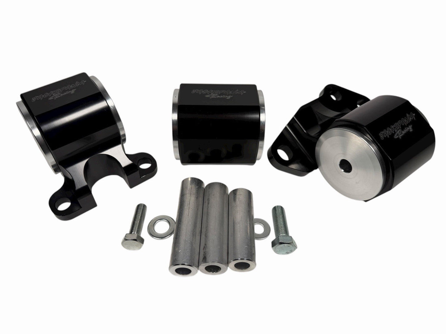 JackSpania Racing B D Series solid engine mount for Honda Acura EG 92-95 Civic Integra DC2, showing the metal and rubber components.