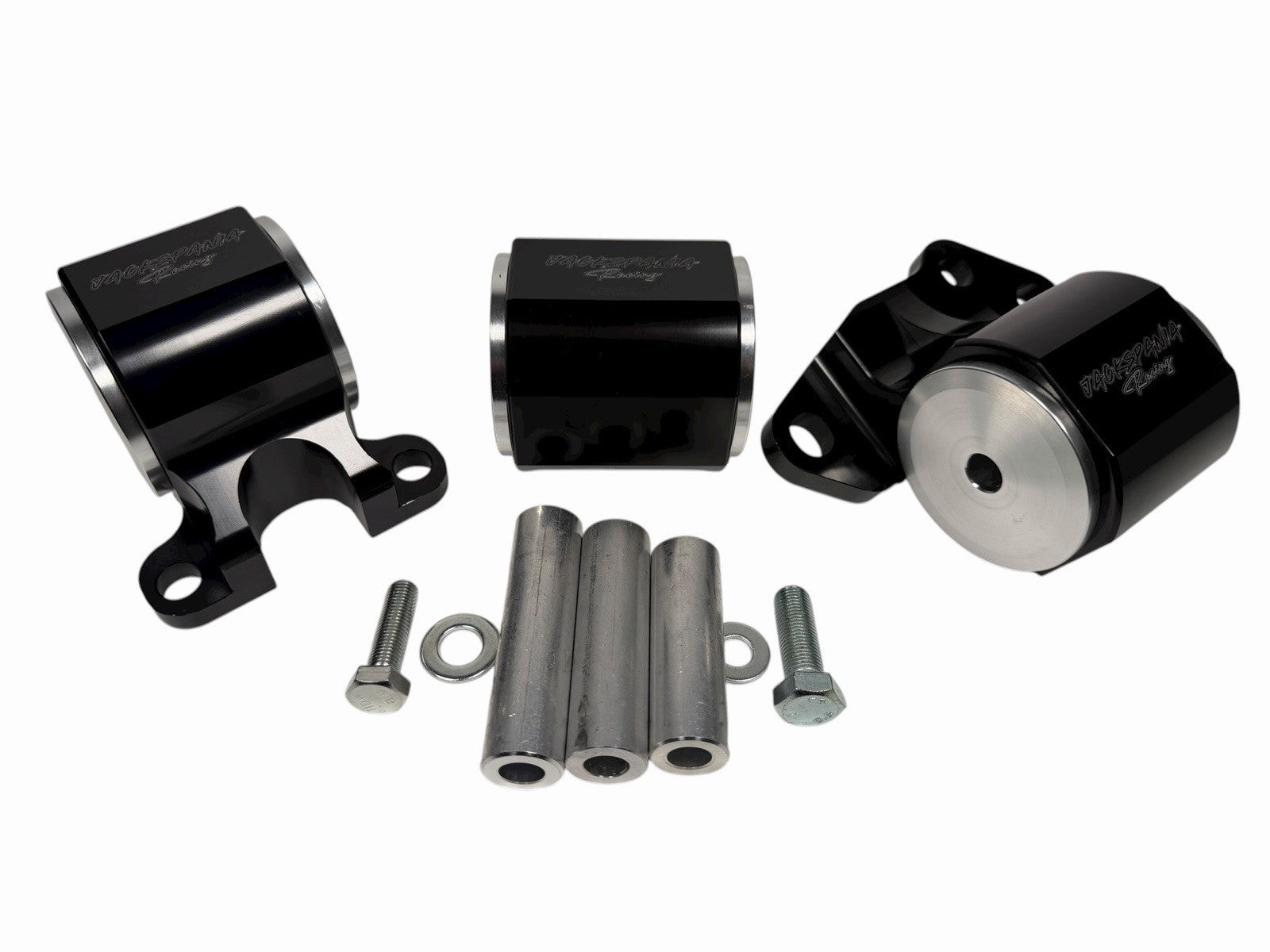 JackSpania Racing B D Series solid engine mount for Honda Acura EG 92-95 Civic Integra DC2, showing the metal and rubber components.