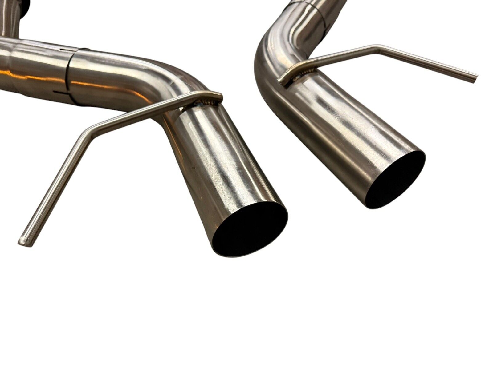 Stainless steel Axle Back Delete Muffler for Chevy Camaro SS ZL1 V8 2016-2023, by JackSpania Racing, showing exhaust pipe and muffler removal