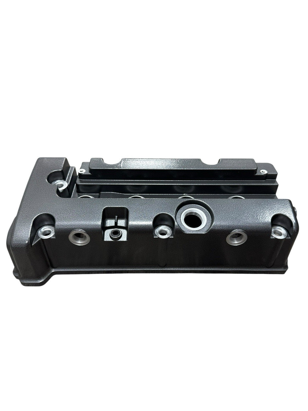 Cast aluminum K Series vented valve cover baffle for Honda Acura K20 K24 engines, with AN10 fitting, by Jack Spania Racing.