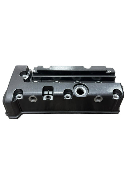 Cast aluminum K Series vented valve cover baffle for Honda Acura K20 K24 engines, with AN10 fitting, by Jack Spania Racing.