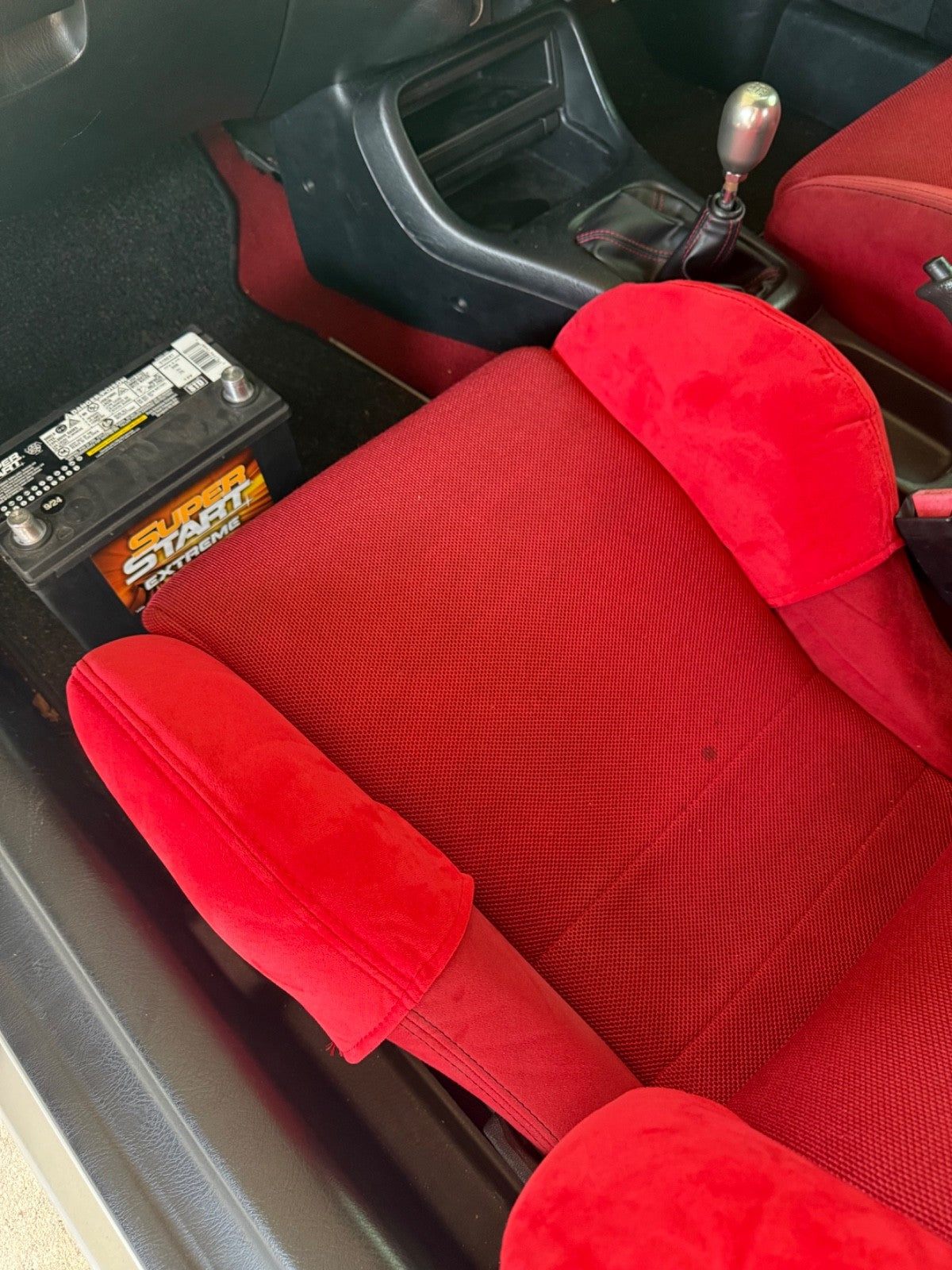 Two suede seat protectors for Recaro SR3 and SR4 semi-bucket seats, by JackSpania Racing, fitting interior car seats.