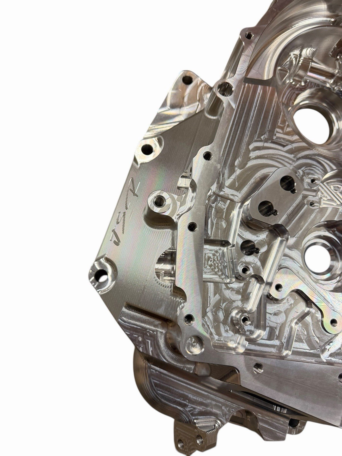 JackSpania Racing B K Series FWD billet CNC front bellhousing transmission case for FWD vehicles, showing detailed metal construction.