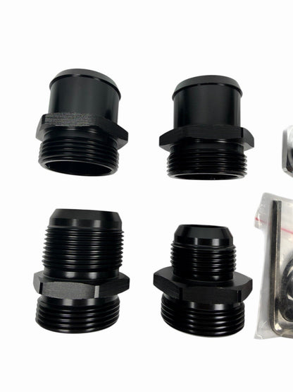 JackSpania Racing billet 1/8 NPT ports universal 16AN -20AN raised inline filler neck cap, CNC machined, 1.5-inch engine part