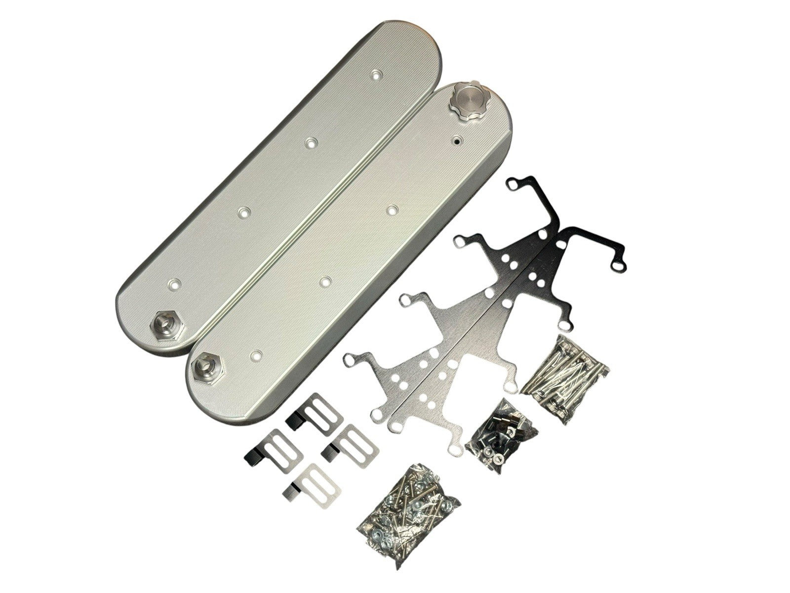 CNC billet V8 LS valve cover with vented design and 12AN fittings, compatible with LS1, LS2, LS6, LS7, LSA, and LS9 engines by JackSpania Racing
