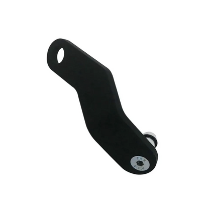 Driver side carpeted floor mat retention bracket for Subaru WRX and STi, by JackSpania Racing, shown in interior view.