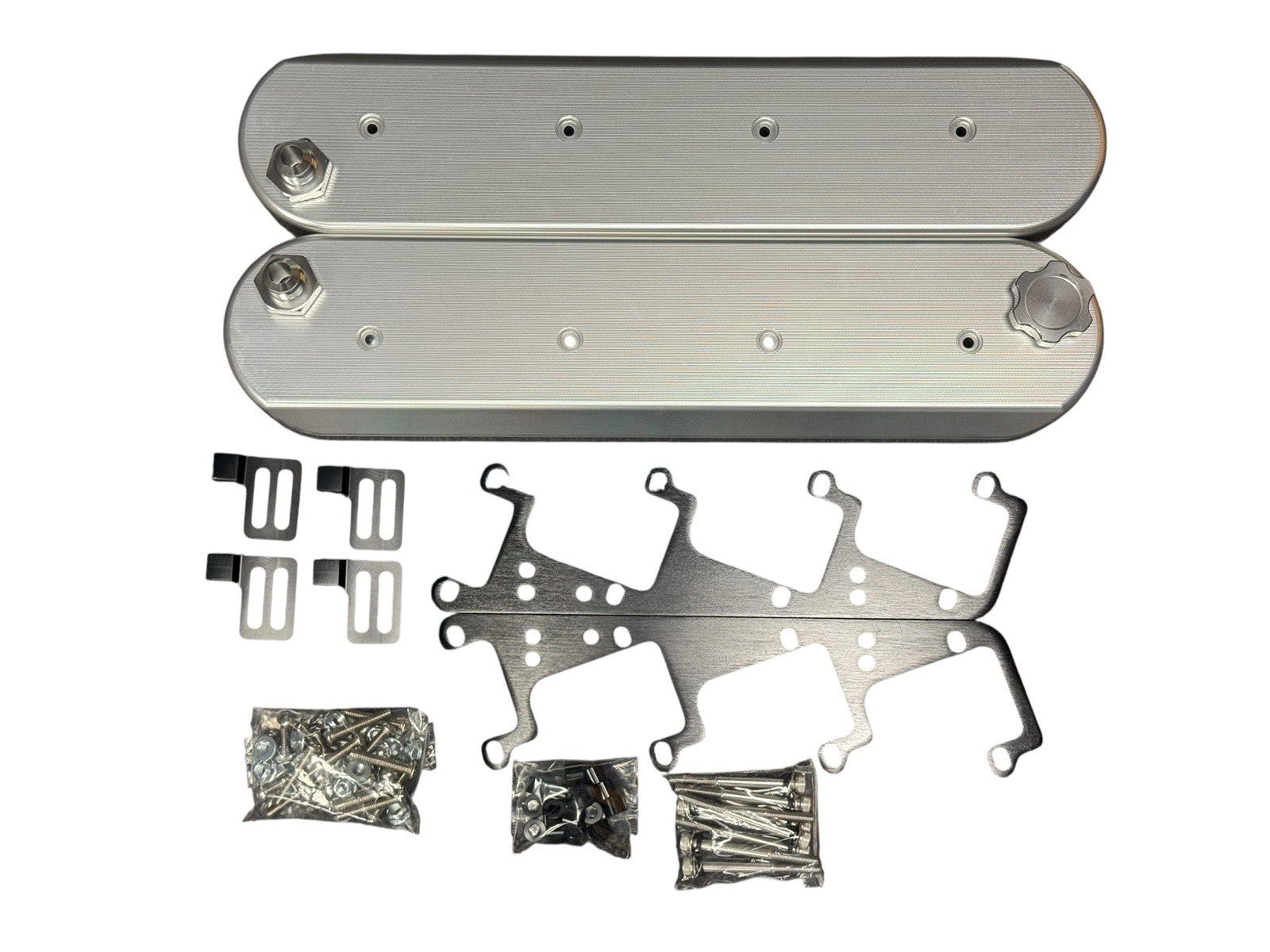 Billet CNC V8 LS baffled vented valve cover by JackSpania Racing, designed for LS1, LS2, LS6, LS7, LSA, and LS9 engines.