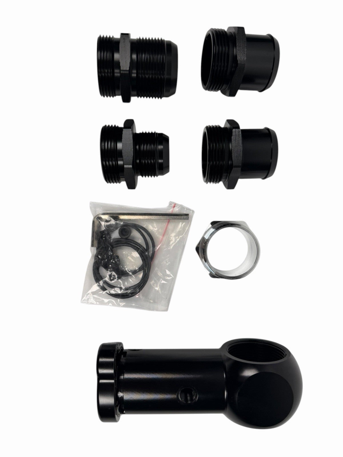 JackSpania Racing billet 1/8 NPT ports universal 16AN -20AN raised inline filler neck cap, CNC machined, 1.5-inch engine part