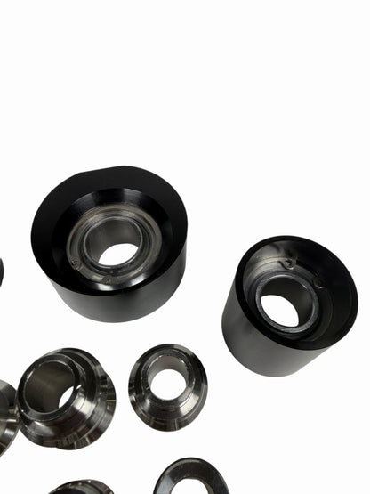 Front spherical LCA lower control arm bearing bushing for Acura RSX and Honda Civic suspension by JackSpania Racing.