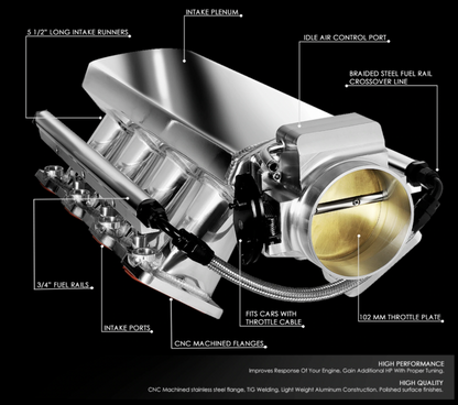 92mm LS1 LS2 LS6 LSX intake manifold throttle body, fabricated sheet metal engine part by Jack Spania Racing.