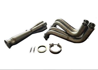 Jack Spania Racing K Series K20 K24 Megaphone Pipe Exhaust, 3-inch 4-1 Tri-Y design for EK and EG Honda vehicles.