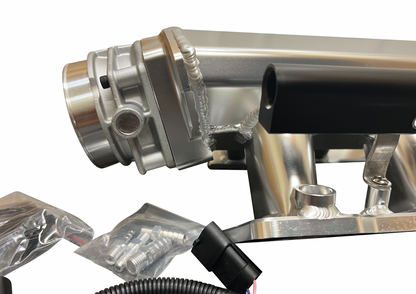 Jack Spania Racing LS Low Profile Metal Intake Manifold for LS1, LS2, LS6 engines with 92mm or 102mm cathedral throttle bodies.