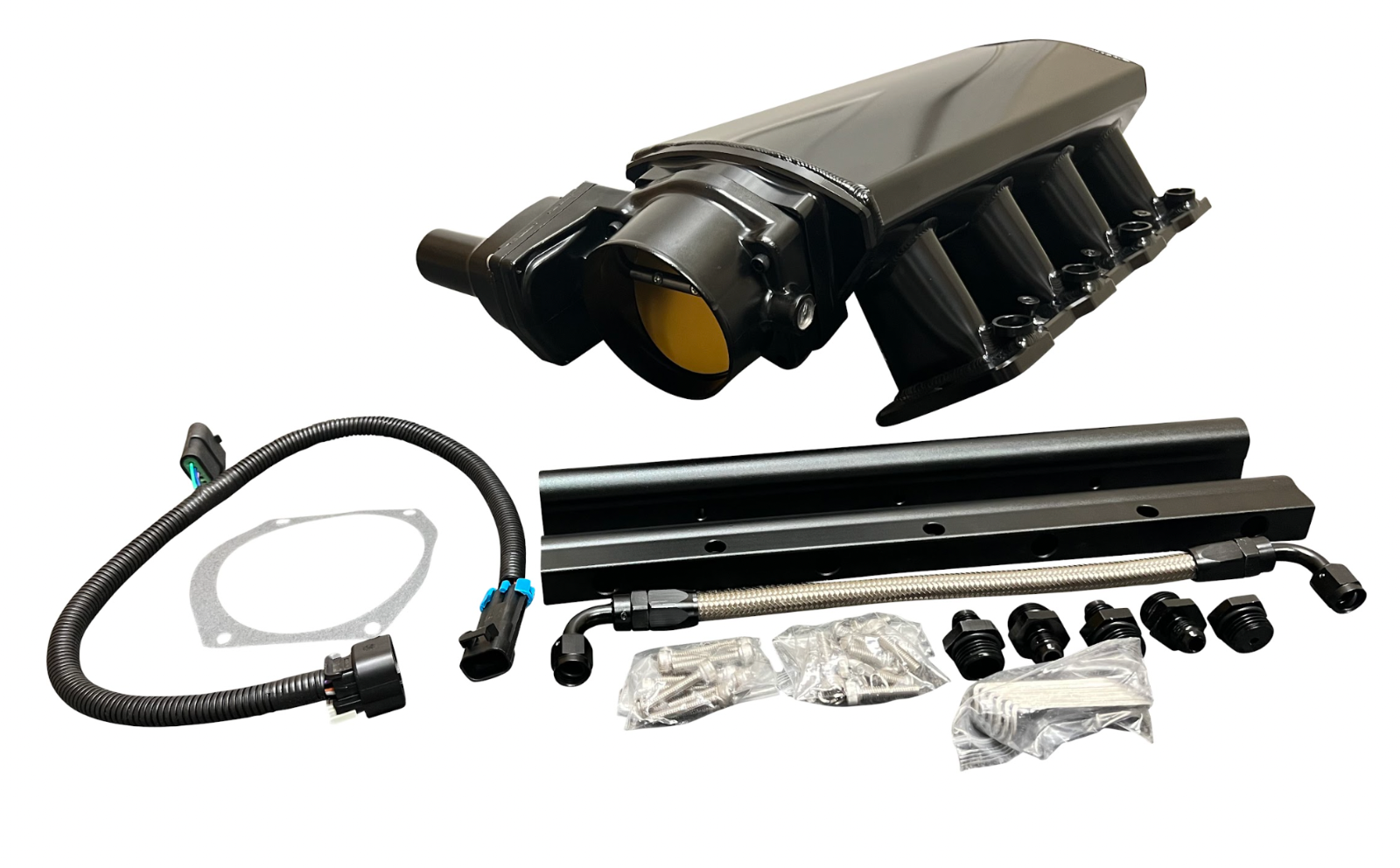 Jack Spania Racing LS Low Profile Metal Intake Manifold for LS1, LS2, LS6 with 92mm or 102mm cathedral throttle body