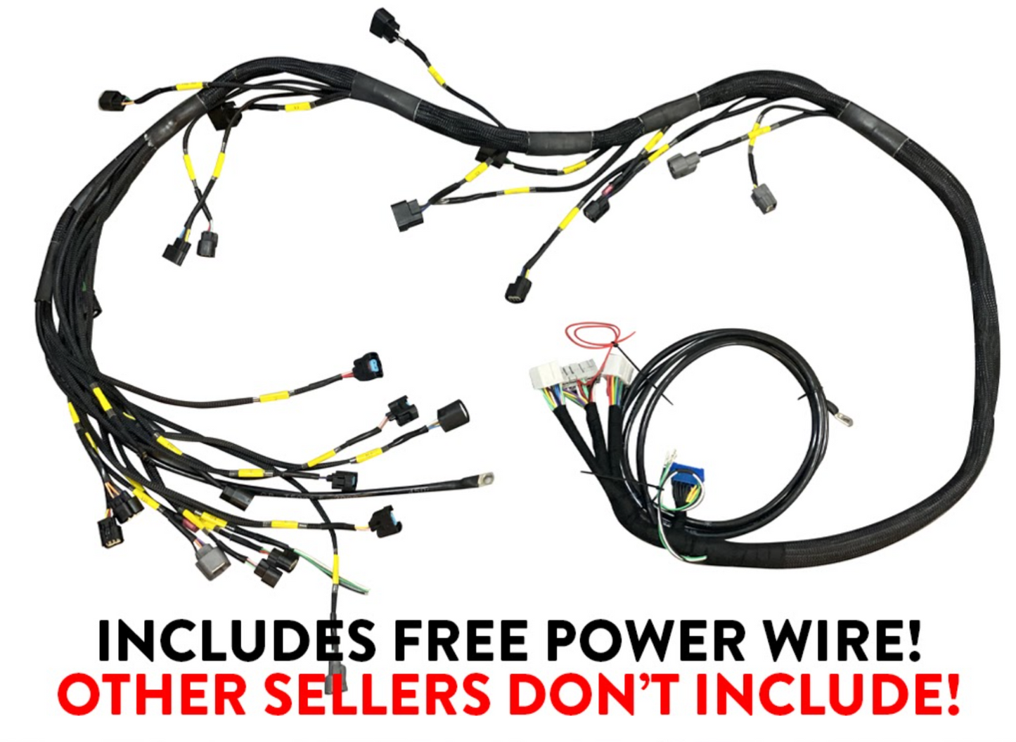 Honda Acura K20 K24 K-Series engine harness by Jack Spania Racing, featuring charge power wire for 2002-2004 models.