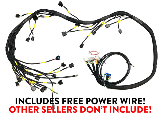Honda Acura K20 K24 K-Series engine harness by Jack Spania Racing, featuring charge power wire for 2002-2004 models.