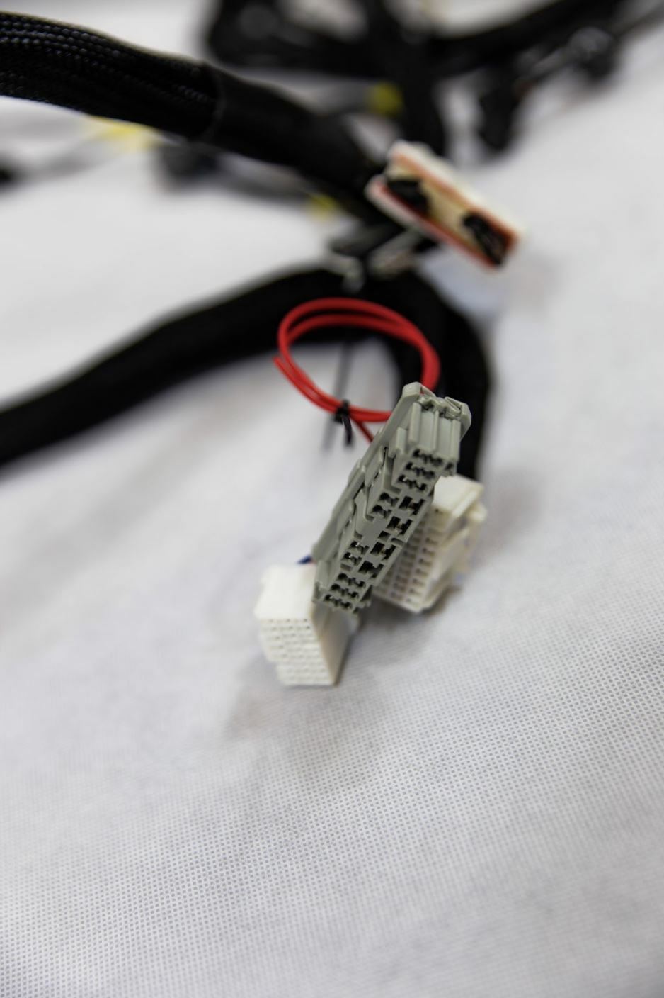 Honda Acura K20 K24 K-Series engine harness by Jack Spania Racing with charge power wire for 2002-2004 models.