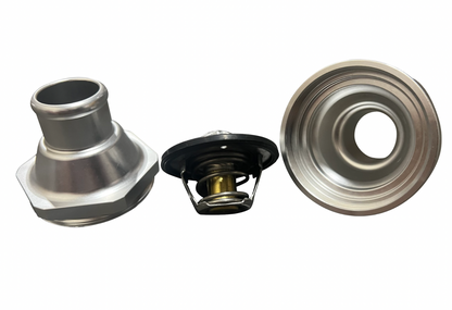 Jack Spania Racing 1.25-inch billet in-line thermostat for universal radiator coolant hoses, engine parts for cooling system.