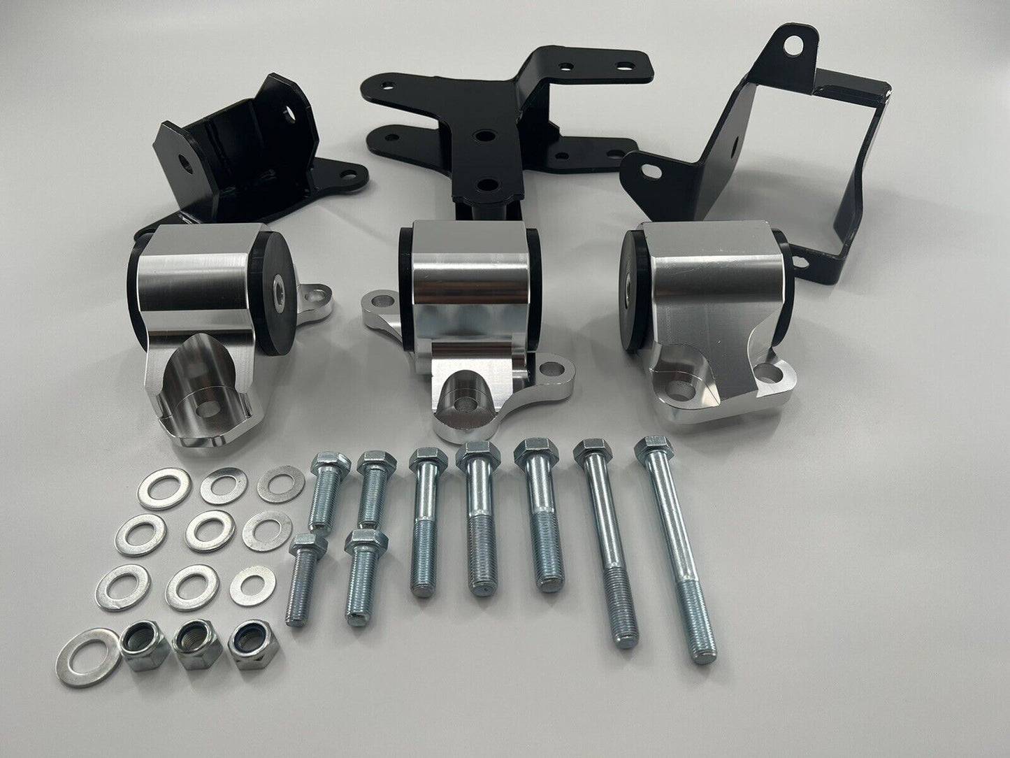 EK B Series AWD Engine Motor Mount Kit for Honda Civic 96-00 B16 B18 B20, by Jack Spania Racing, with 2 bolt engine mounts.