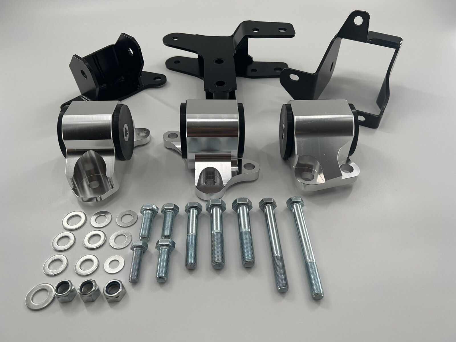 EK B Series AWD Engine Motor Mount Kit for Honda Civic 96-00 B16 B18 B20, by Jack Spania Racing, with 2 bolt engine mounts.